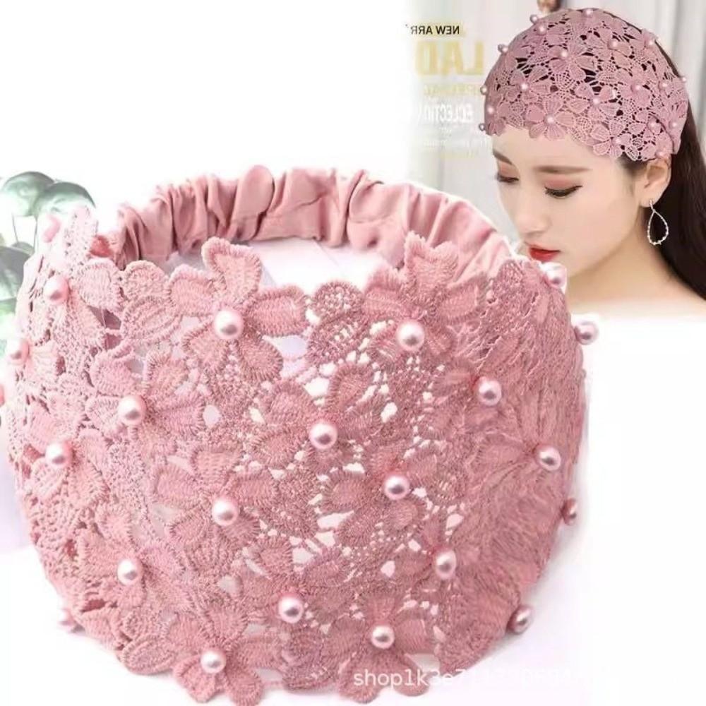 Нескользящие широкие повязки для волос, полый обруч для волос, модная жемчужная повязка на голову для женщин