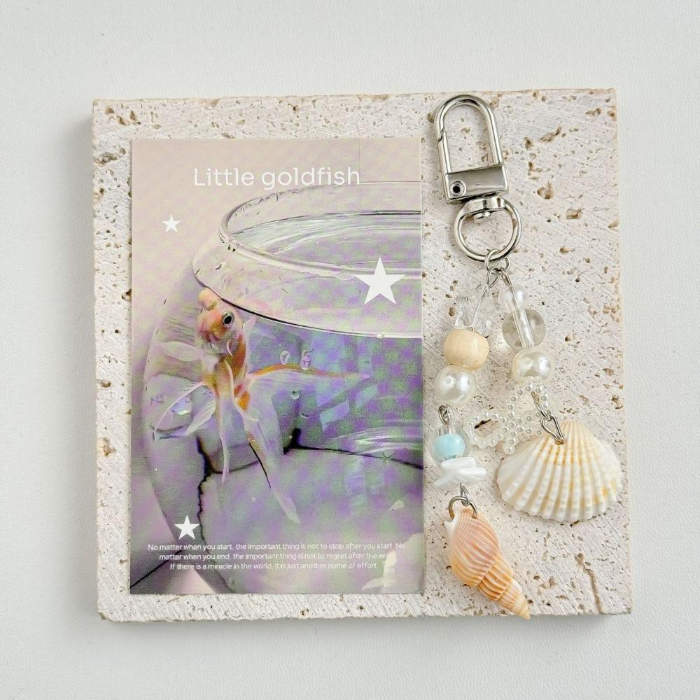 Blue Color Phone Lanyard Seashell Seashell Keychain Cute Starfish Keychain Summer Accessory
