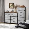 Chest of 8 Drawers Storage Unit Folding Fabric Drawers - Black Steel Frame - 100 x 30 x 78 cm