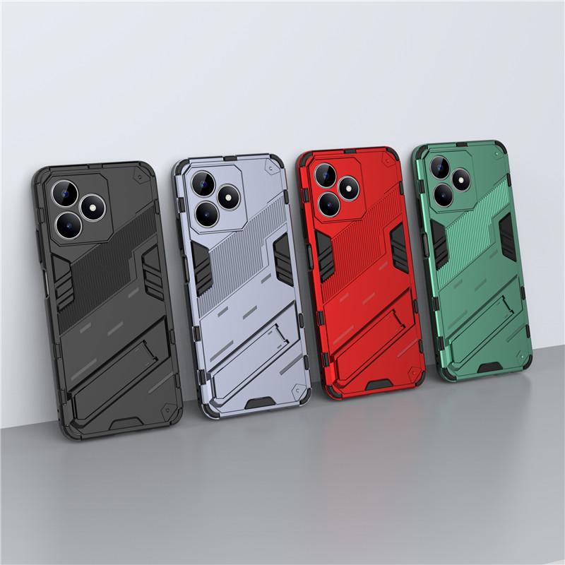 Для Realme C53 Чехол Для Realme C53 4G Чехол 6,74 дюйма Панк Броня Ударопрочный Жесткий Резиновый Кронштейн Бампер Для Realme C53 Fundas