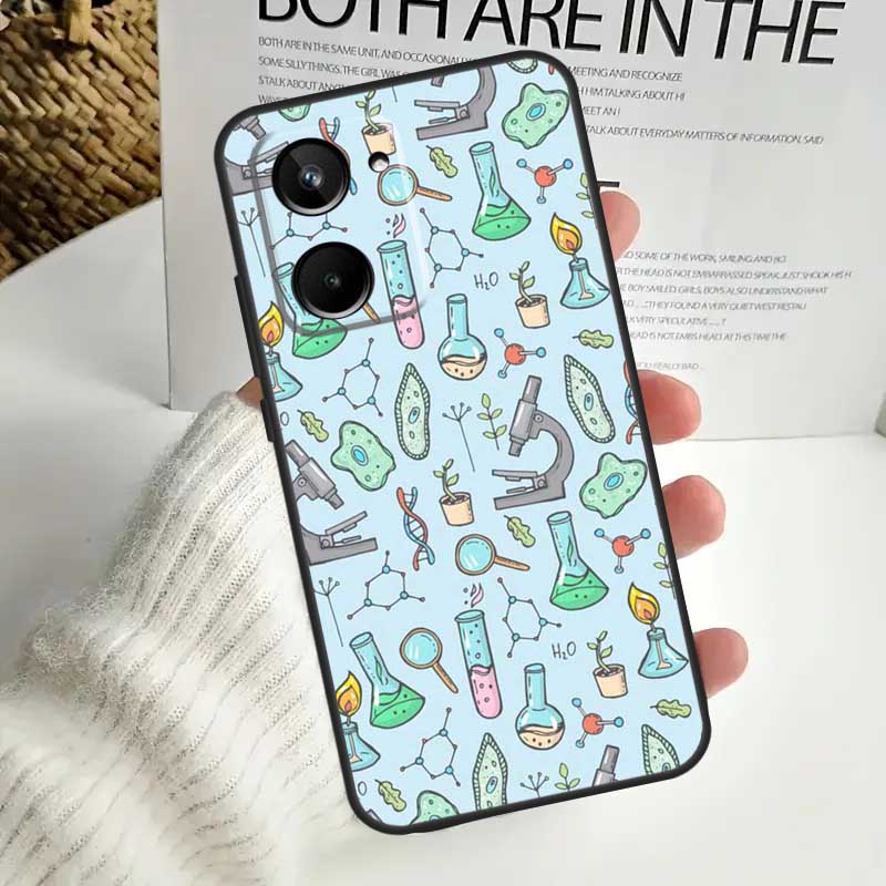 Biology Chemistry Case For Realme C55 C53 C51 C35 C33 C30 C67 C21Y C25s C15 9 10 12 11 Pro Plus GT Neo5 Cover
