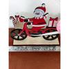 New Handicrafts Christmas Decoration Small Wooden Decors Christmas Gift (Santa On Cycle Engraved In Wood)