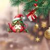 Рождественский подвесной орнамент акриловый мультяшный стиль кулон с шнурком