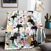Colorful Cat Pattern Keep warm,Flannel blanket for bedroom, living room, sofa, and nap