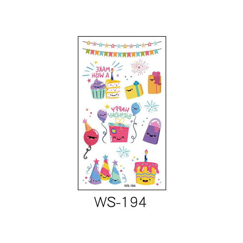 Birthday Party Tattoo Stickers Cartoon Reward Creative Summer Ice Cream Dessert Cake Cute Stickers