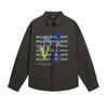 Mens Long Sleeve Shirt Graphic Letter Print Loose Fit Street Style Casual Button Up
