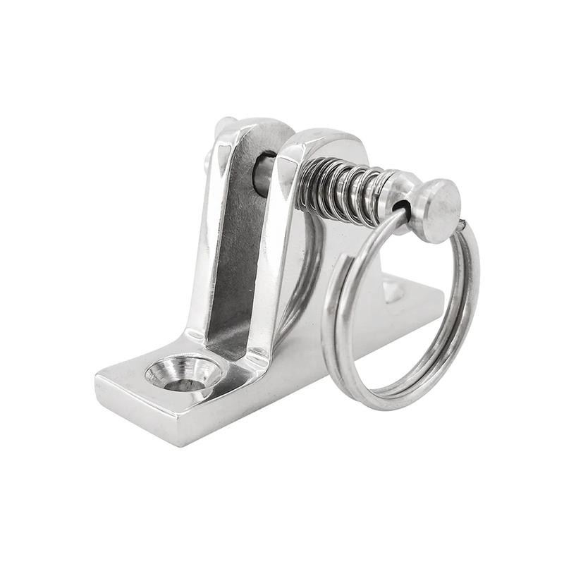 90° Boat Deck Hinge with Quick Release Pin and Ring 316 Stainless Steel Bimini Top Fitting Boat Hinge Mount Marine Accessories