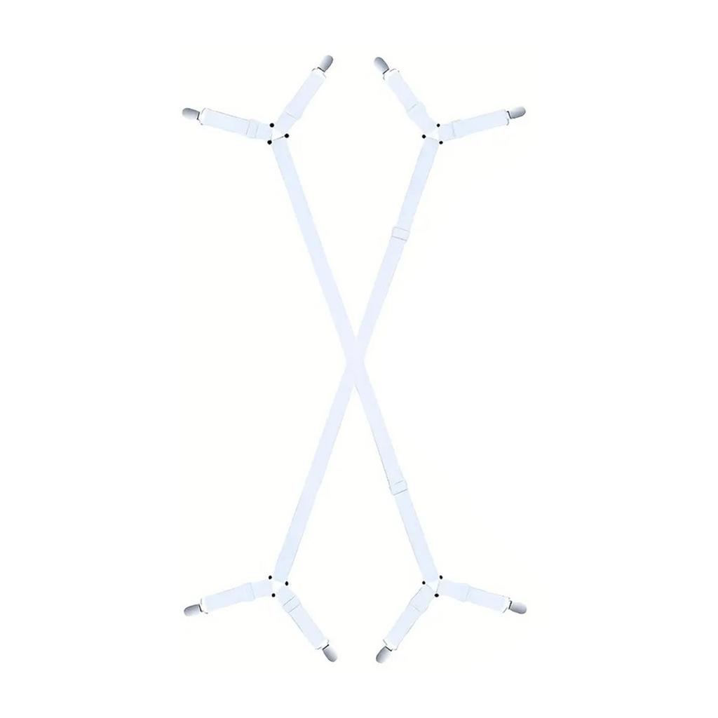 Набор из 2 прочных полиэстеровых натяжителей для простыней с металлическими зажимами, надежная фиксация простыней, нескользящая конструкция, ремень-держатель для простыней