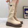 French Boots Women's Autumn New Fashionable Versatile Retro Thick-soled But Knee-thin Boots