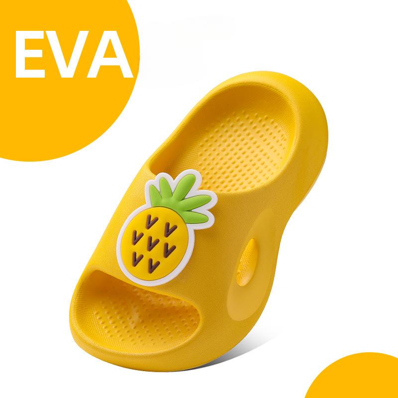 Детские тапочки летние для девочек, для дома, ванной, для мальчиков, нескользящие, с фруктовой мягкой подошвой, детские тапочки