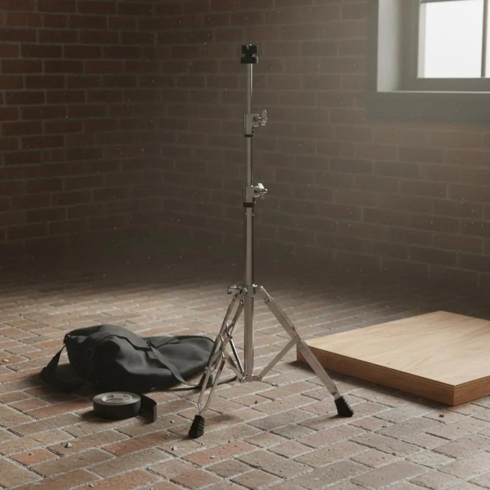 Snare drum stand, silver, 40 cm.