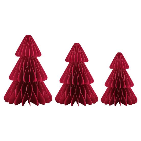 3 Pcs Paper Christmas Tree 3D Honeycomb Tree Tabletop Centerpiece for Holiday Fireplace Mantel Table Decor