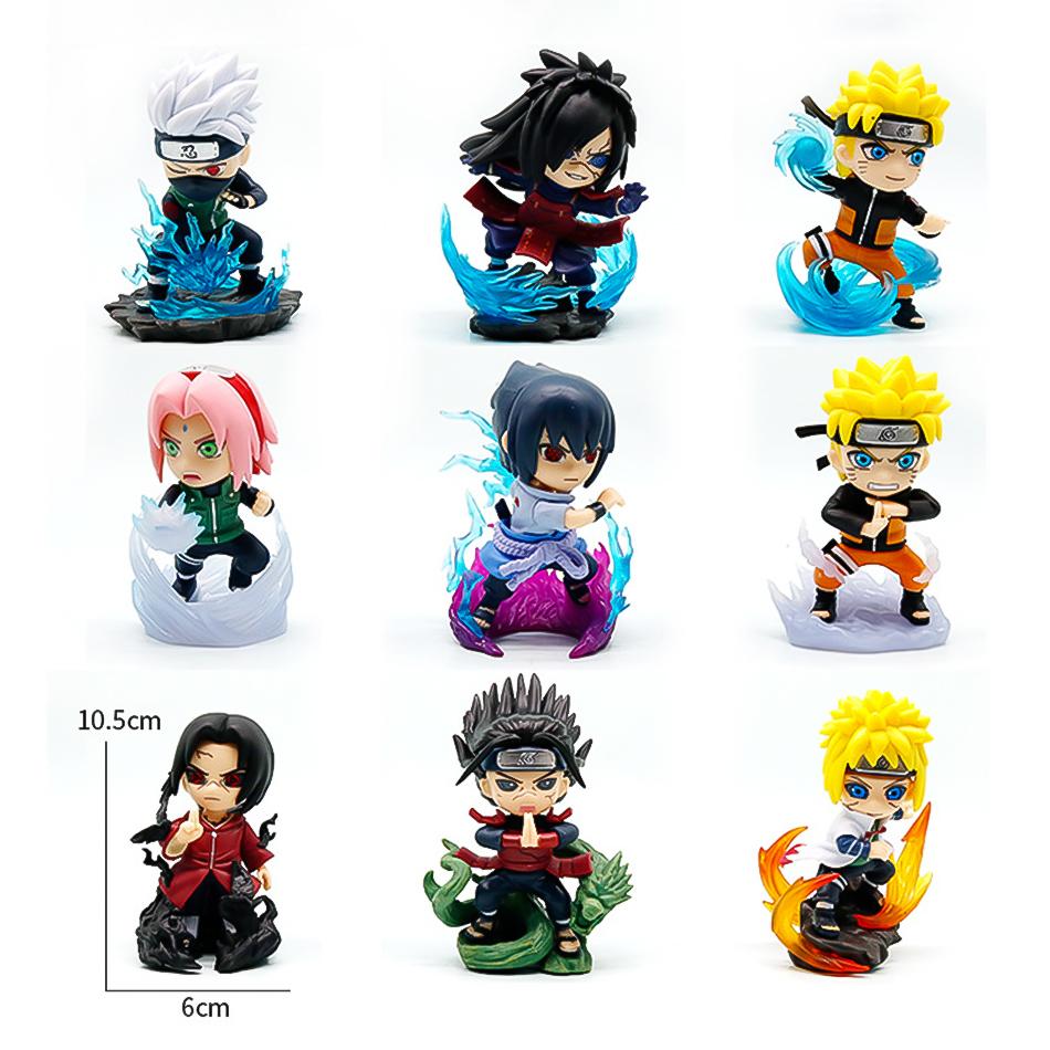 1-9pcs Naruto Blind box Q Version Figures PVC Anime Figurines Uzumaki Sasuke Itachi Kakashi Collectible Statue Decorative Gift