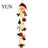 Lighted Holiday Door Hanger Glowing Christmas Hanger, Crochet Spiral Ornament with LED Lights, Snowman Santa Reindeer Winter Wonderland Window