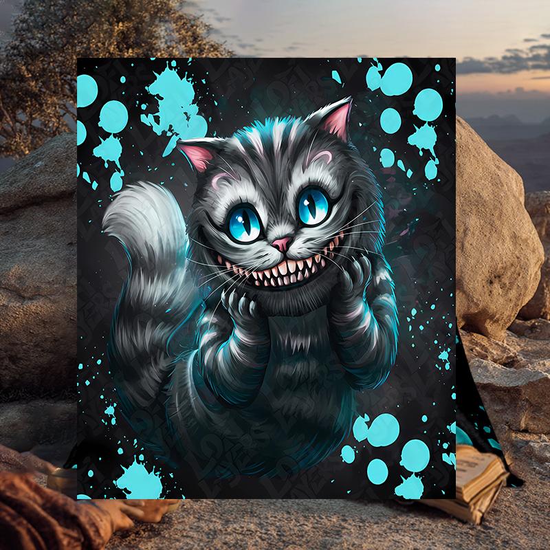 1PC Magic Cat Fantasy Art Flannel Blanket Gift, Suitable for Both Men And Women, Soft Ideal for Beds And Sofa, Birthday Or Christmas Gift