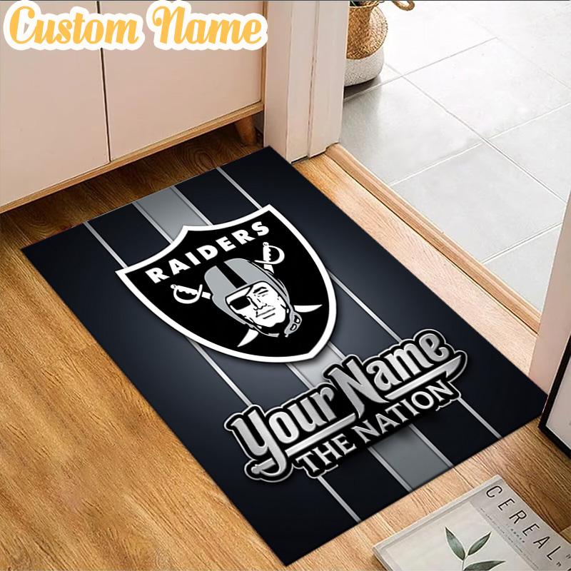 Custom Name Las Vegas Raiders Design Rug, Office Rug, Chair Rug, Carpet for Living Rooms, Doormat Game Rug Home Decor Christmas Gifts