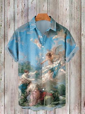 1116 Hot Sale Hawaiian Shirt Printed Shirt European Size Beach for Men's Large Size Shirt