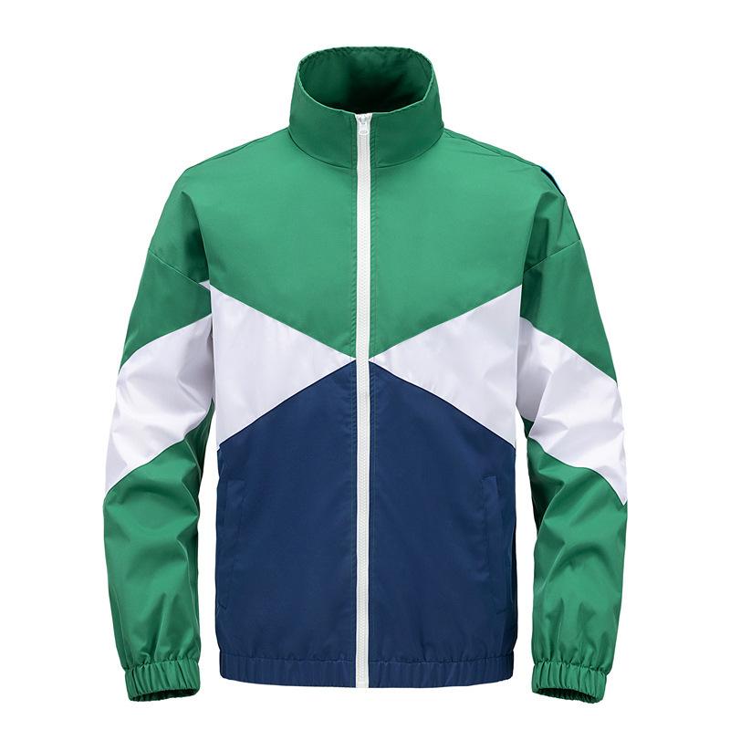Men's Handsome Loose Stand-up Collar Casual Versatile Color Matching Outdoor Couple Sports Jacket