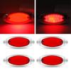 LED Side Marker Lights 18 LED Track Position Lamp 24V Waterproof Universal 4pcs (Red)