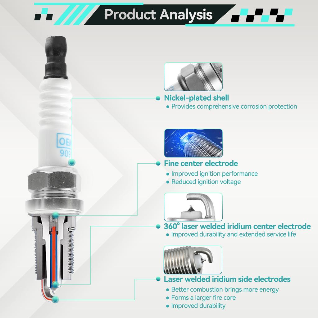 4 шт. автомобильные иридиевые свечи зажигания 90919-01233 автомобильные аксессуары зажигания для Toyota Camry RAV4 Jeep Infiniti Nissan Sentra Altima Dodge Ram 2005-2018
