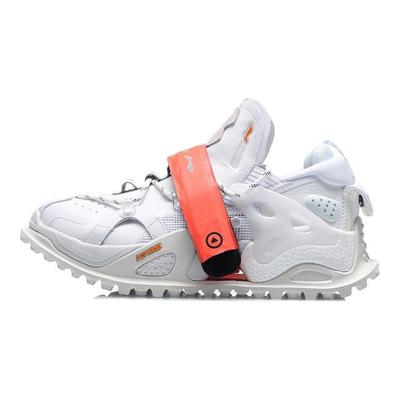 Li Ning Pangu Ткань амортизация нескользящая износостойкая дышащая низкая спортивная повседневная обувь женские кроссовки белые AGLQ076-3