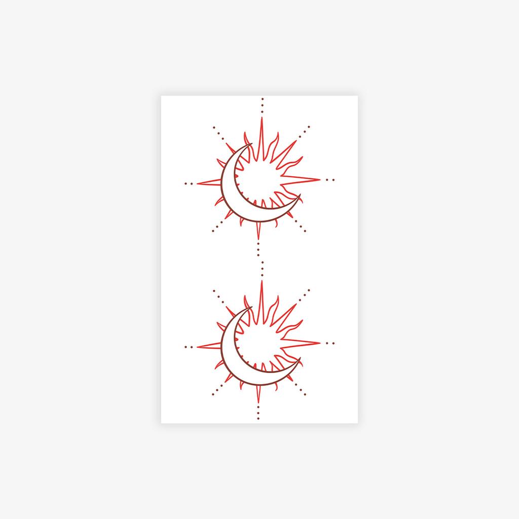 Тату-наклейка Sun And Moon Tonghui, Контрастные тонкие линии, Долговечная водостойкая, Высококачественная наклейка на лодыжку