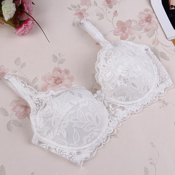 32-40B Women Padded Up Underwear Sexy Embroidery Lace Brassiere Bra