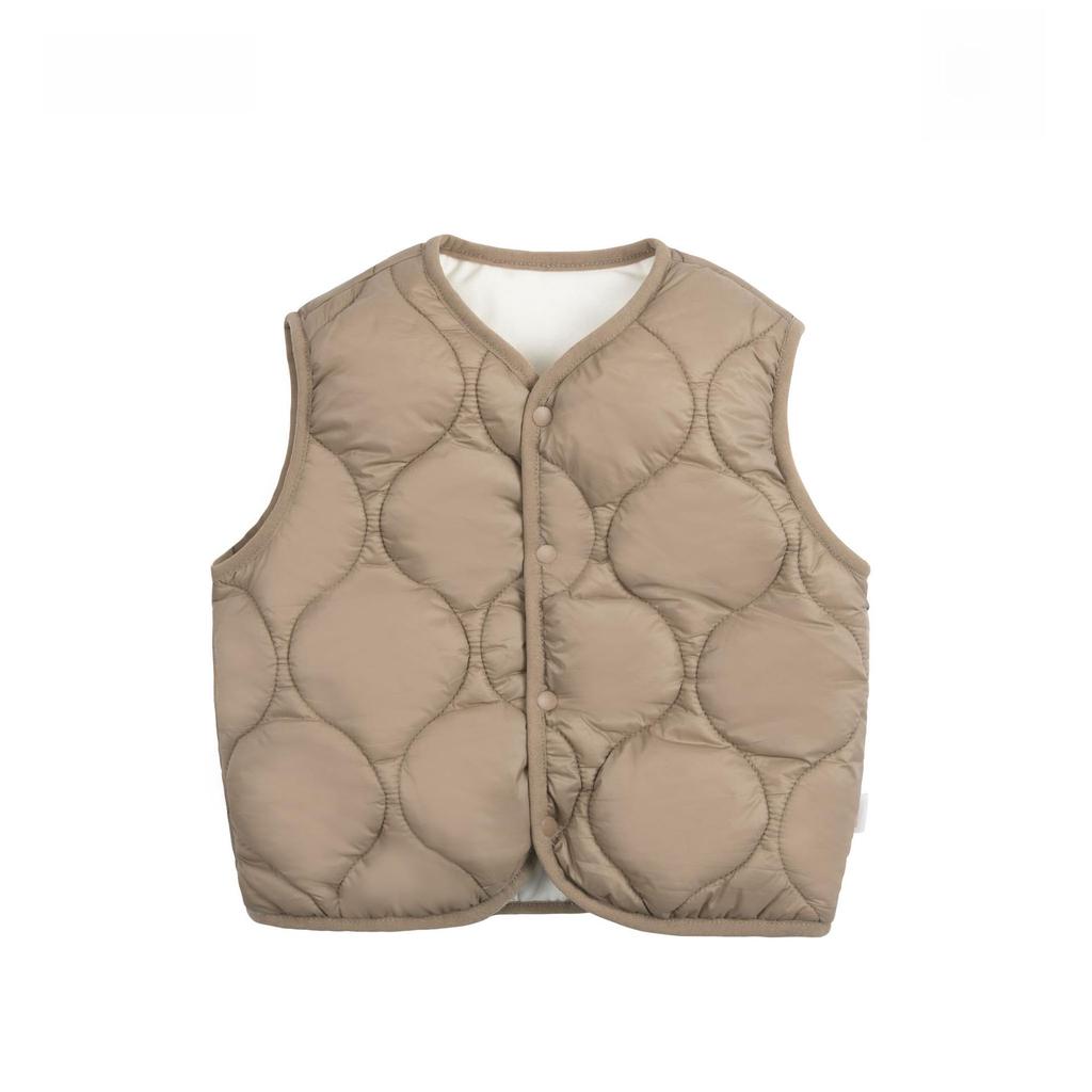 Cozy Quilted Baby Vest - Thick, Warm, Plus Velvet Outerwear for Spring & Autumn
