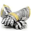 Medieval Warrior Steel Gothic Knight Style Warrior Functional Gloves & Gauntlets | Brass Accent