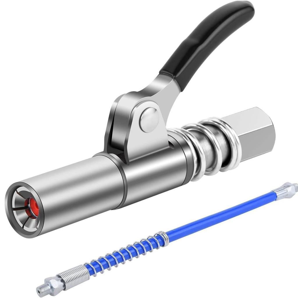 10000PSI Grease Gun Coupler NPTI/8 Oil Pump Quick Release Grease Nozzle Injector Lubricating Oil Grease Gun Car Auto Repair Tool