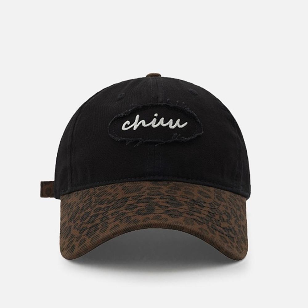 Adjustable Embroidered Baseball Cap Sunshade Y2k Peaked Cap Fashion Leopard Baseball Hat Girls