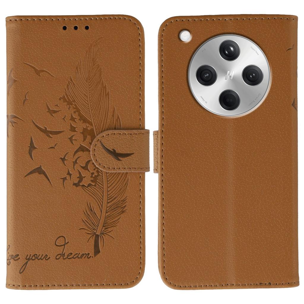 Для Oppo Find X8 5G Чехол с оттиском пера Кожаный кошелек-чехол для телефона