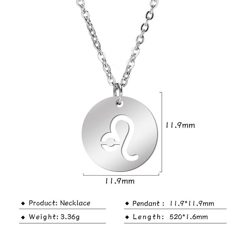Ожерелья из нержавеющей стали со знаком зодиака, 12 колье-подвески в виде созвездия, Овен, Весы, Лев, колье, подарок на день рождения