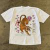 Chinesestyle YK Style Vintage Tiger Print TShirt Unisex Crew Neck Shortsleeved Retro Street YK Casual Fashion Tops Clothing