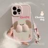 Super Cute Butt Puppy IPhone 14 Suitable for 15 Apple 13 Promax Mobile Phone Case 16 Three Dimensional 12 Color Chain 11
