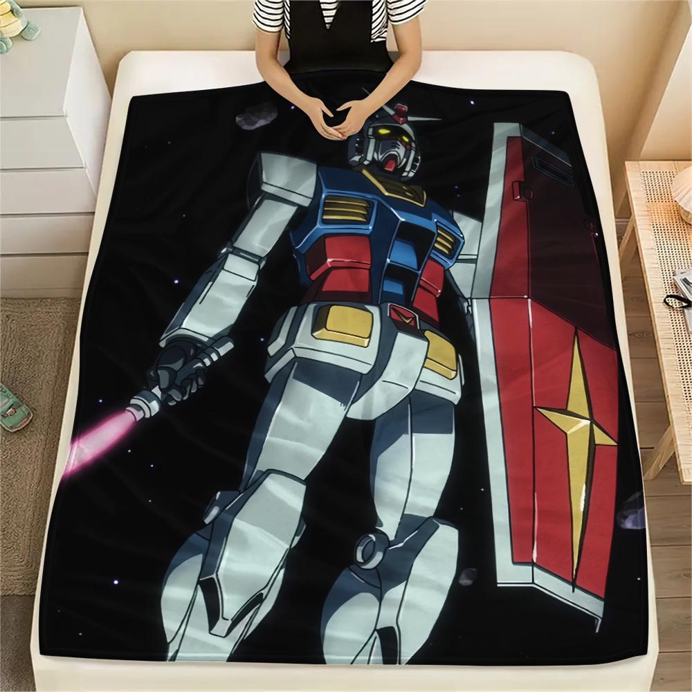 Mobile Suit Gundam Mecha Squad Blanket, Soft Throw for Bedroom, Perfect Gift for Anime Enthusiasts.chl