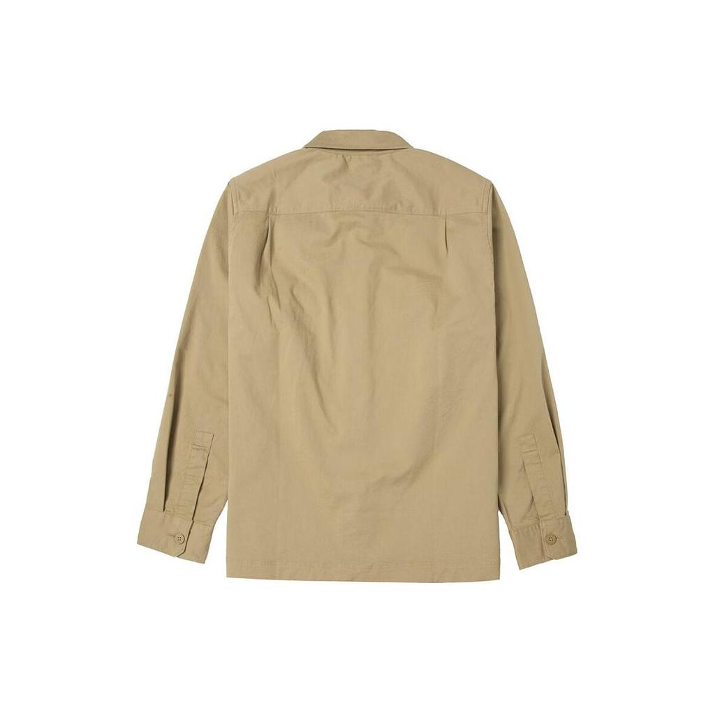 Timberland Однотонная повседневная рубашка свободного покроя с квадратным воротником и длинным рукавом для мужчин цвета хаки A28QG-918