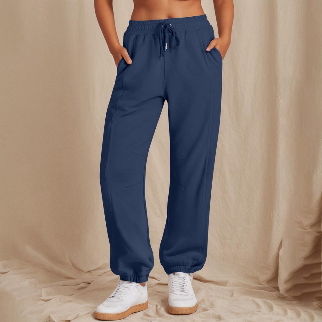 Women's Fashion Casual Solid Color Drawstring Sweatpants