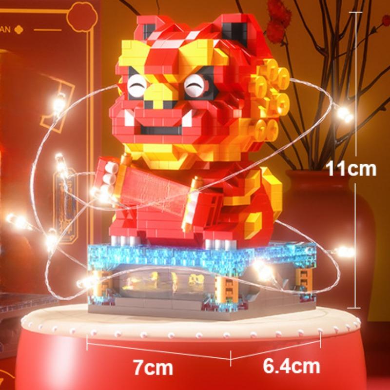 Просыпайся, лев, дракон, год, новогодний подарок, строительные блоки, детские развивающие головоломки, новогодние игрушки, строительные блоки