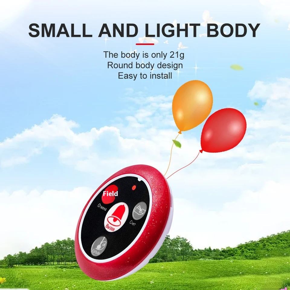 2-Waiter Watch Wireless Calling System - 15-Button Transmitter Pager Receiver for Restaurant/Hotel