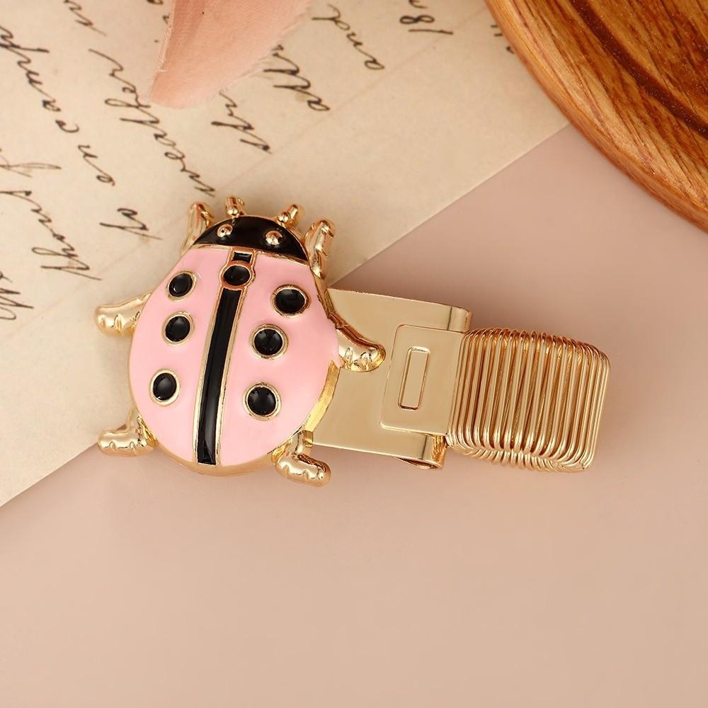 Metal Spring Pen Clips Anti-lost Pencil Holder Cute Ladybug Pen Holder for Notebook Journal