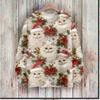 Womens 3D Digital Print Crew Neck Long Sleeve Sweatshirt Streetwear Casual Oversized Hoodie-Free Pullover