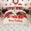 Homewish Cartoon Snowman Duvet Cover Set for Kids Children, Merry Christmas Xmas Bedding Set, Gingerbread Nutcracker Quilt Cover
