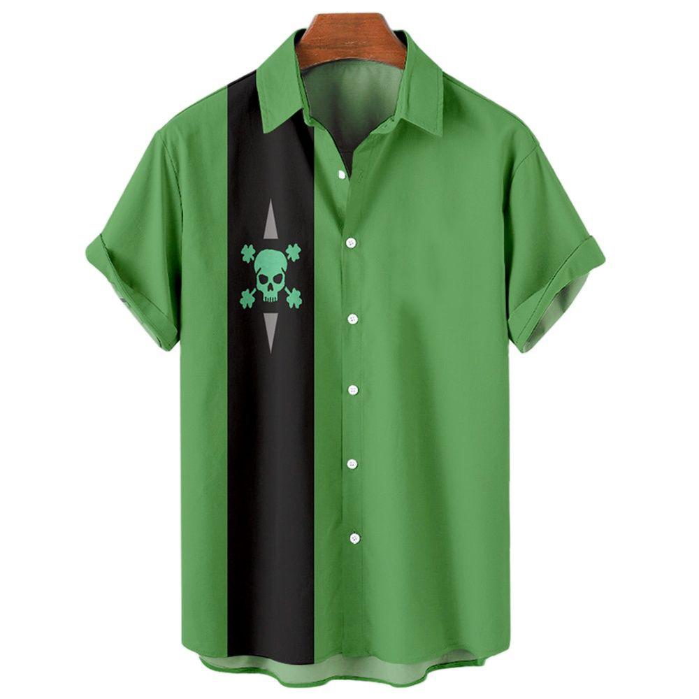 Новая гавайская мужская повседневная рубашка унисекс с короткими рукавами и принтом в полоску с 3D-принтом в европейском стиле