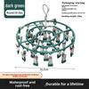 Plastic Dipped 24-Clip Round Sock and Underwear Drying Rack for Household Use