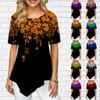 Женские футболки больших размеров с ярким цветочным принтом, свободные повседневные топы, женская нерегулярная летняя одежда