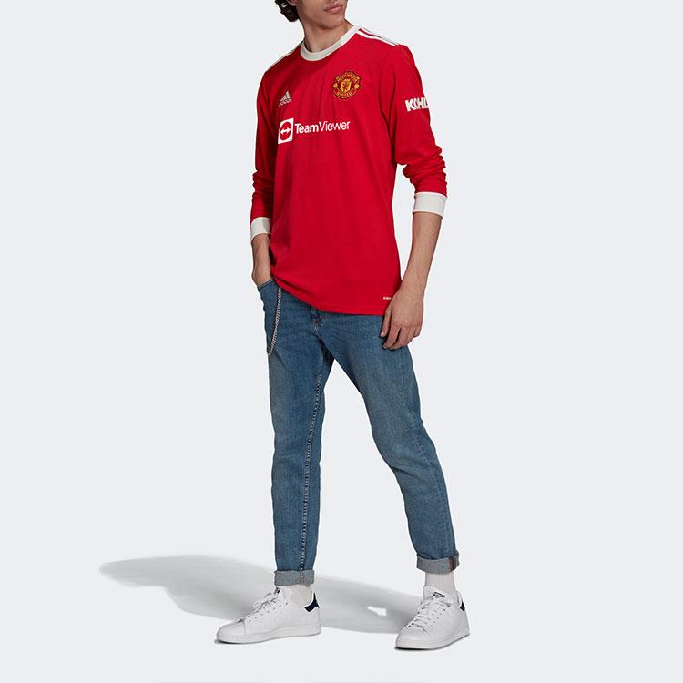 adidas Manchester United 21-22 Season Home Fan Edition Футболка с длинным рукавом Новогодняя рекомендация Мужские топы красные GR3779