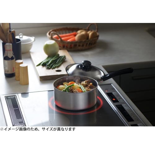 Yoshikawa Cook Easy Saucepan, 14cm, Gas and Induction Compatible, Stainless Steel, Made in Japan, SJ3318, Silver
