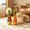 Stable Wobble Toy for Pets Wooden Cat Toy, Self-Righting Tumbler with Feather Indoor Cats, Interactive Plush Weighted Bottom Punching Bag Solid