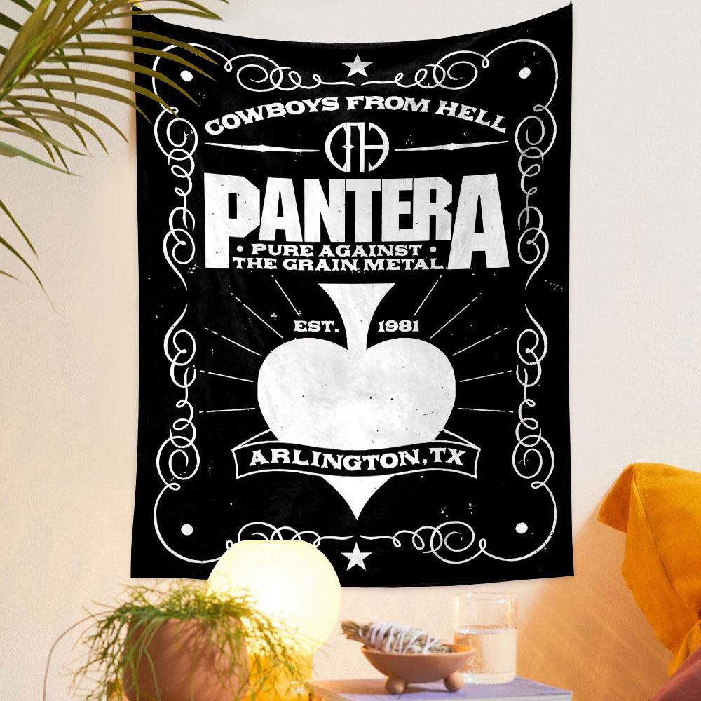 Pantera Cowboys From Hell Tapestry Wall Hanging, Metal Album Art, Wall Decor for Bedroom Living Room Dorm